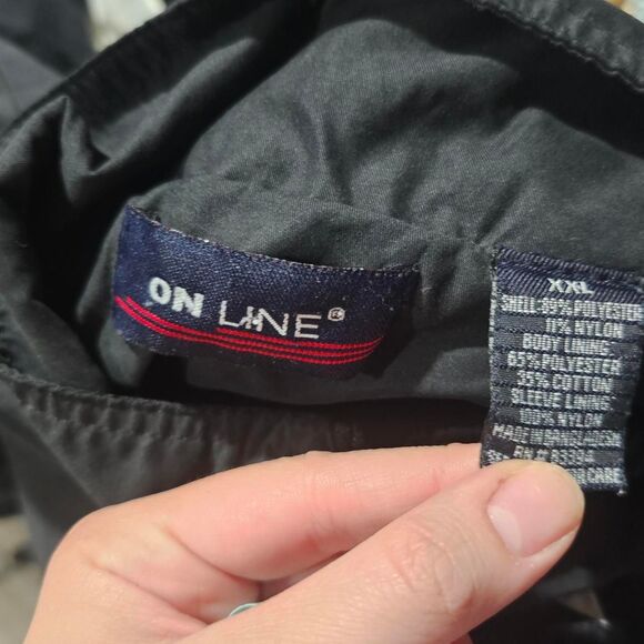 Vintage 90s windbreaker black jacket with stripe - Picture 4 of 4